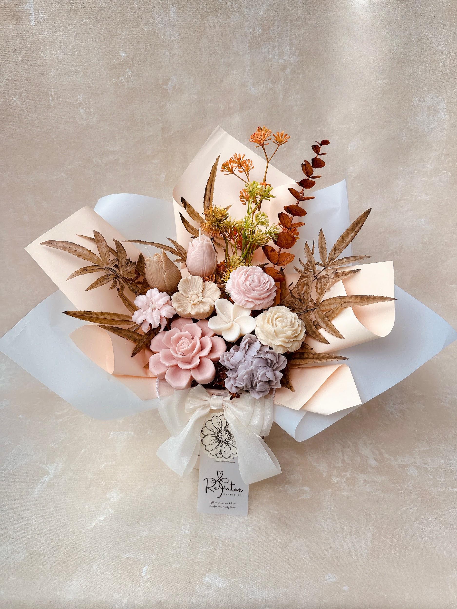 溫柔裸系香薰蠟燭花束 By your side