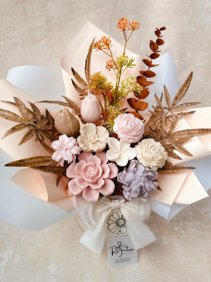 溫柔裸系香薰蠟燭花束 By your side