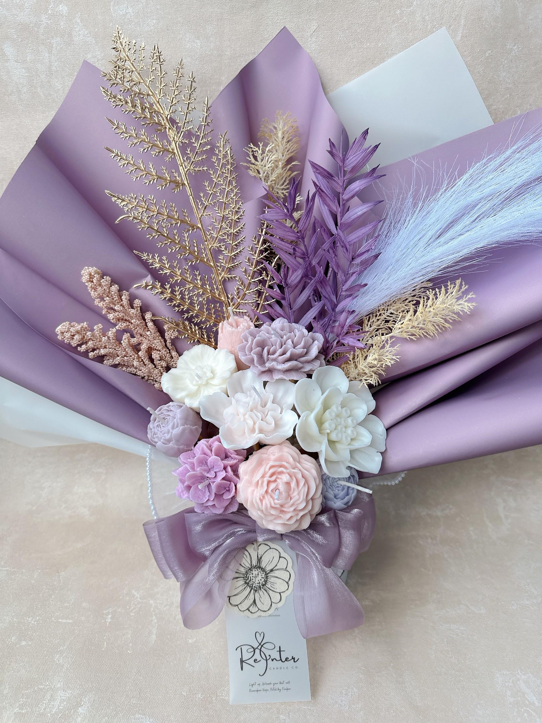 神秘紫系香薰蠟燭花束 Dream of you