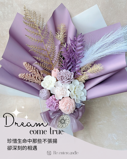 神秘紫系香薰蠟燭花束 Dream of you