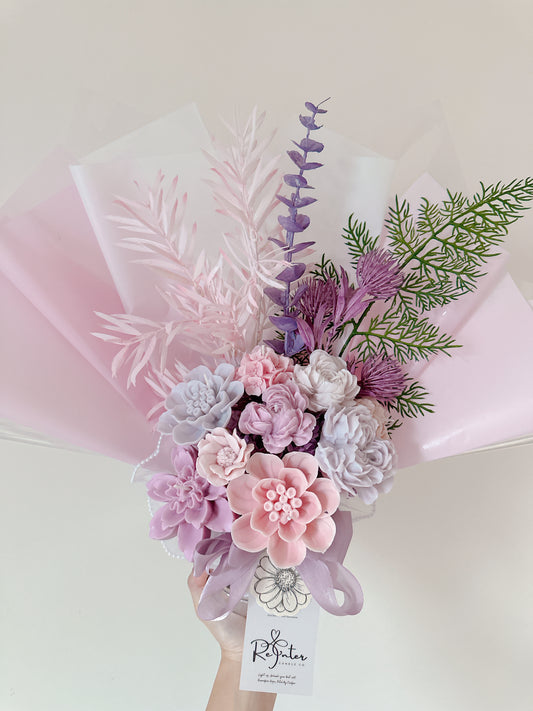 粉紫系香薰蠟燭花束 Dream of you