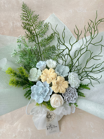 黃綠搭系香薰蠟燭花束 Romeo and Juliet