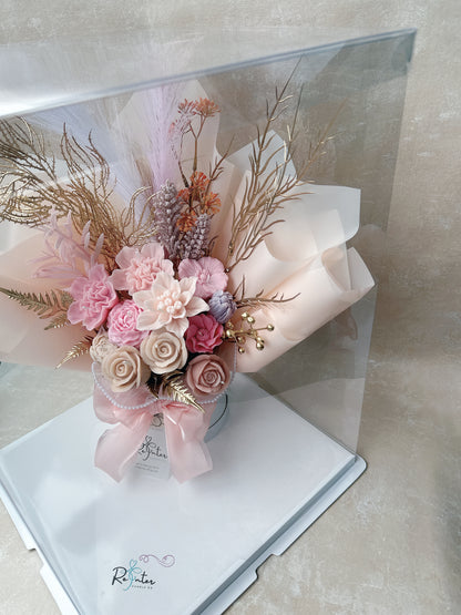 裸粉色系香薰蠟燭花束 The goddess's smile, a rosy radiance