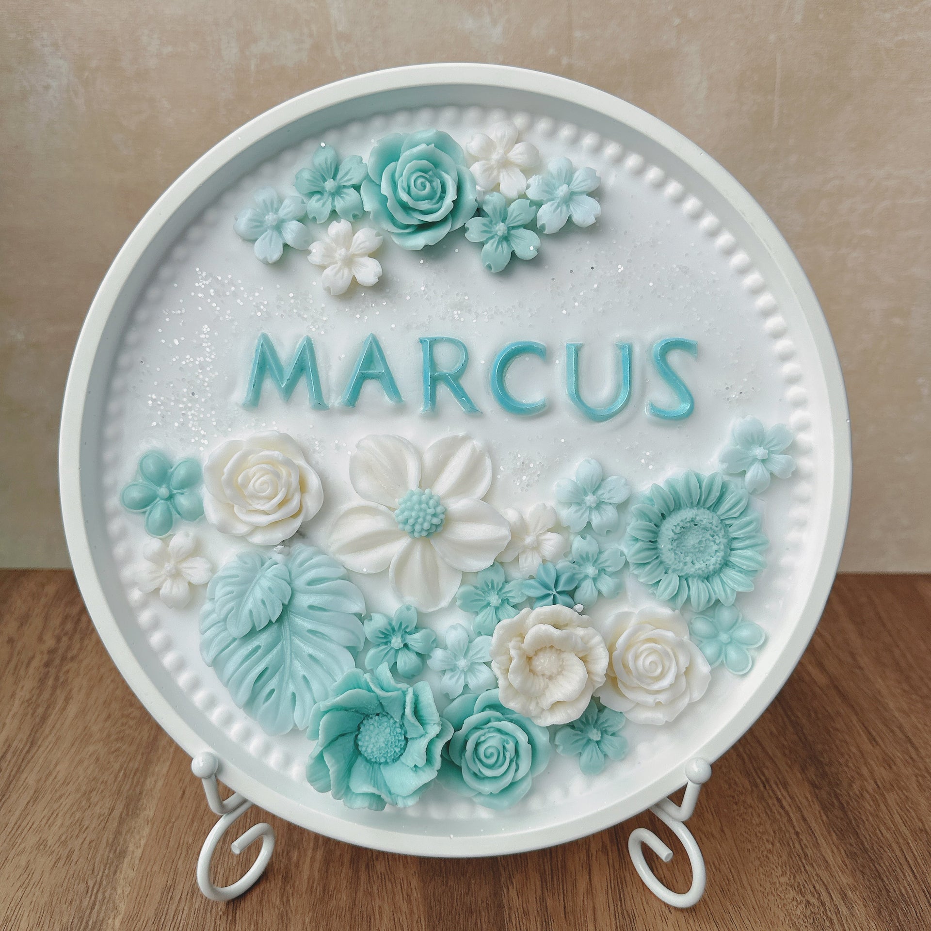 香薰蠟燭蛋糕 - 淺綠白