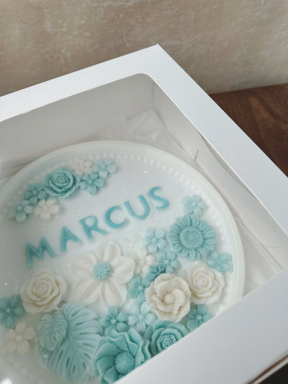 香薰蠟燭蛋糕 - 淺綠白