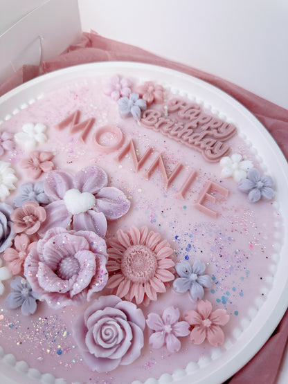 香薰蠟燭生日蛋糕 - 閃耀粉紫