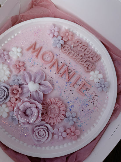 香薰蠟燭生日蛋糕 - 閃耀粉紫