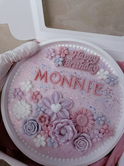 香薰蠟燭生日蛋糕 - 閃耀粉紫