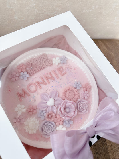 香薰蠟燭生日蛋糕 - 閃耀粉紫