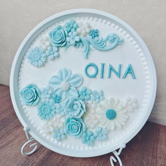 香薰蠟燭蛋糕 - 天空藍白