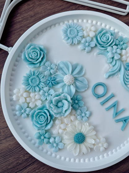 香薰蠟燭蛋糕 - 天空藍白