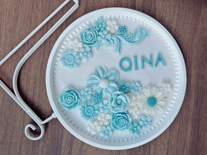 香薰蠟燭蛋糕 - 天空藍白