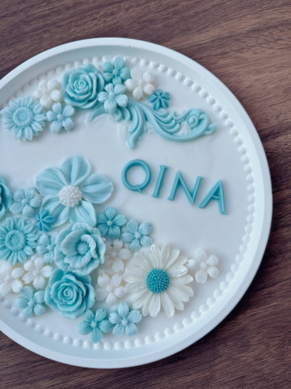 香薰蠟燭蛋糕 - 天空藍白