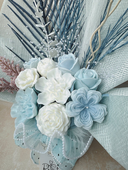 藍白系香薰蠟燭花束 Maldive holiday