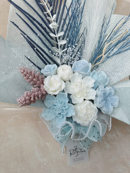 藍白系香薰蠟燭花束 Maldive holiday