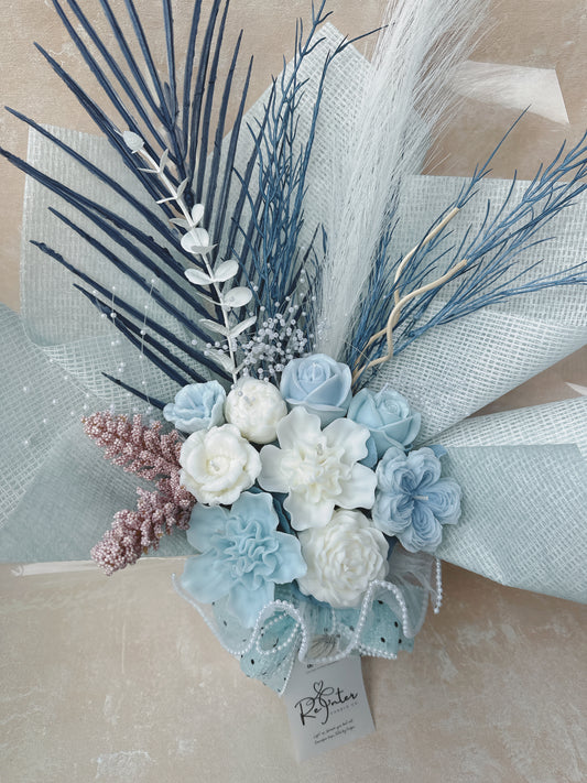 藍白系香薰蠟燭花束 Maldive holiday