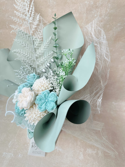 蒂芙尼藍綠系香薰蠟燭花束 Romeo and Juliet