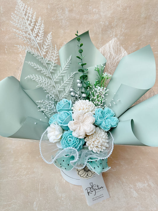 蒂芙尼藍綠系香薰蠟燭花束 Romeo and Juliet