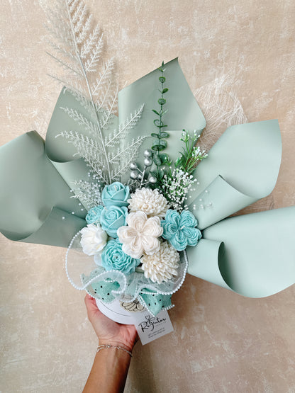 蒂芙尼藍綠系香薰蠟燭花束 Romeo and Juliet