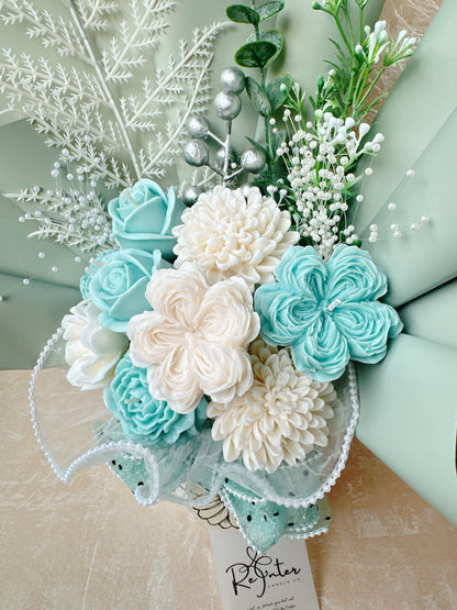 蒂芙尼藍綠系香薰蠟燭花束 Romeo and Juliet