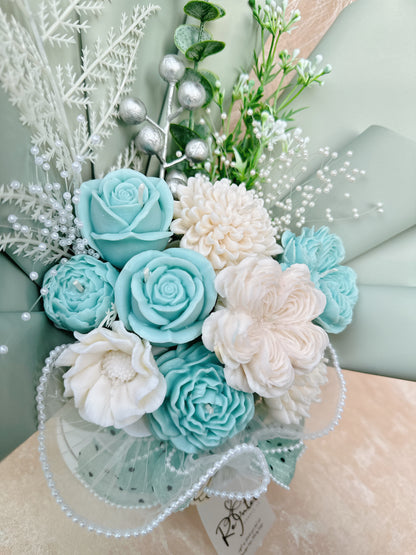 蒂芙尼藍綠系香薰蠟燭花束 Romeo and Juliet