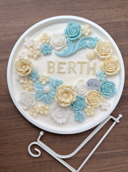 香薰蠟燭蛋糕 - 黃藍白系