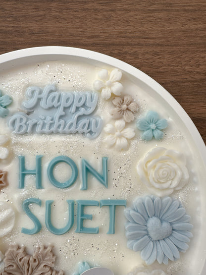 香薰蠟燭生日蛋糕 - 白雪主題