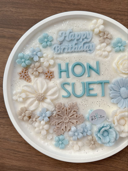 香薰蠟燭生日蛋糕 - 白雪主題