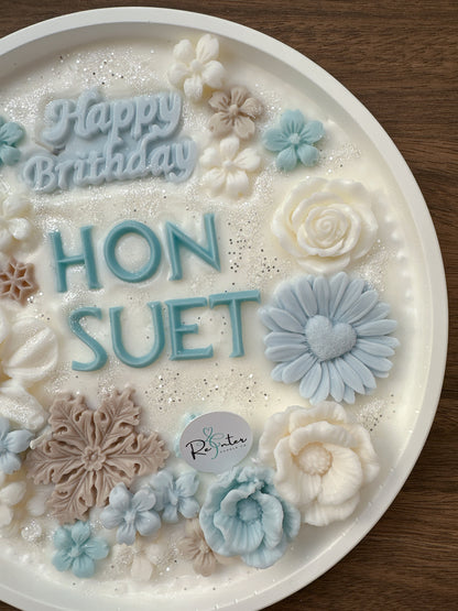 香薰蠟燭生日蛋糕 - 白雪主題