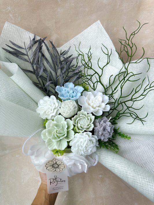 自然綠系香薰蠟燭花束 Romeo and Juliet