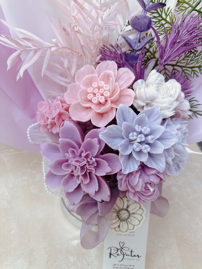 粉紫系香薰蠟燭花束 Dream of you