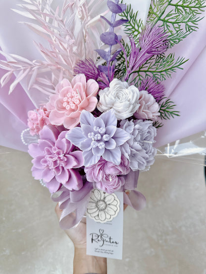 粉紫系香薰蠟燭花束 Dream of you