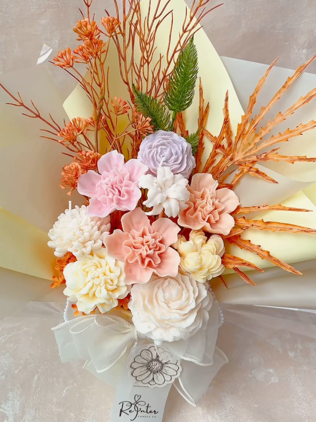 陽光橙系香薰蠟燭花束 Love the way you are