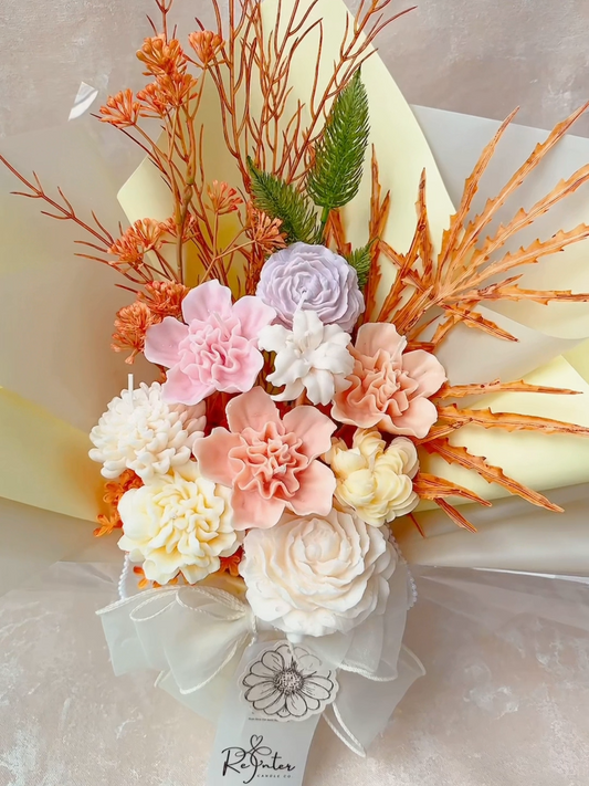陽光橙系香薰蠟燭花束 Love the way you are