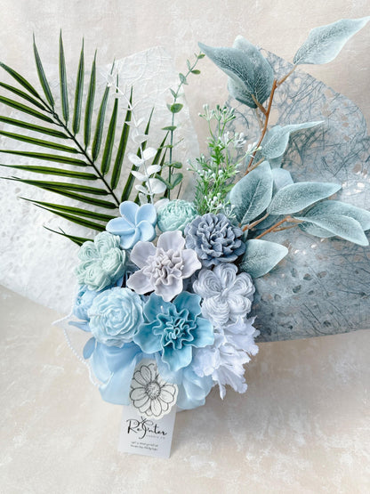 寧靜藍系香薰蠟燭花束 Maldive holiday