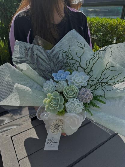 自然綠系香薰蠟燭花束 Romeo and Juliet