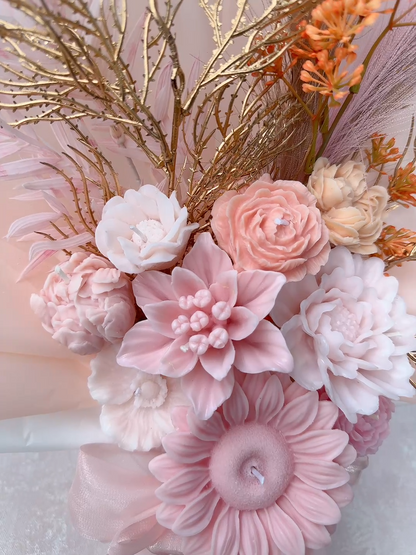 少女粉系香薰蠟燭花束 The goddess's smile, a rosy radiance